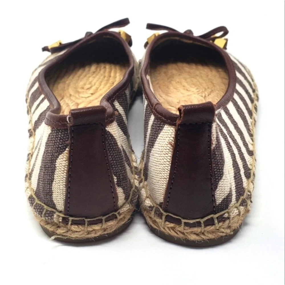 Michael Kors zebra print canvas espadrilles ballet flats size 7